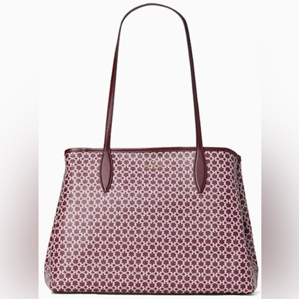 KATE SPADE ♠️ New York  MAROON MULTI  SPADE LINK  TOTE BAG 🌟LIKE NEW🌟